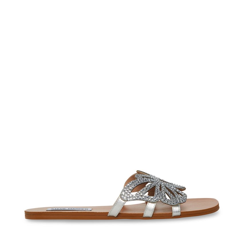 Silver Steve Madden Savannah Women's Slides | PH 4528IUB